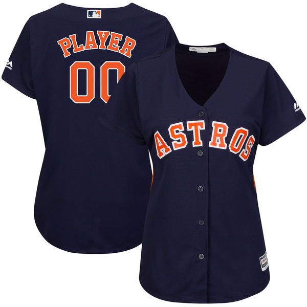 Women Houston Astros Majestic Navy Blue Cool Base Alternate MLB Jersey